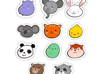 Cute animal sticker pack