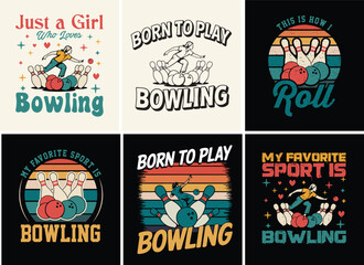 6 Bowling Shirt Design Bundle