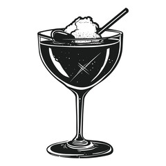 ice-cream linear flat vector illustration isolated on white background