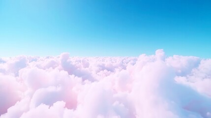 Aerial panorama of clear blue skies adorned with wispy white clouds, expansive backdrop ideal for web banners, emphasizing openness and tranquility.