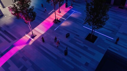 Fototapeta premium Neon City Square