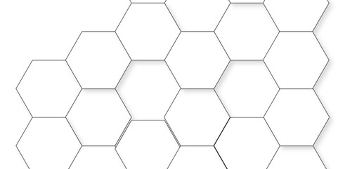 Abstract white hexagon concept background. Seamless bright white abstract honeycomb. Technology for design element vector abstract background