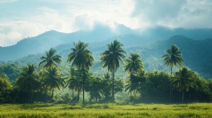 Obraz premium Majestic Tropical Mountain Landscape
