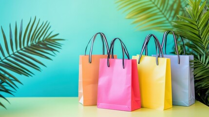 Eco-Friendly Bags on a Vibrant Background