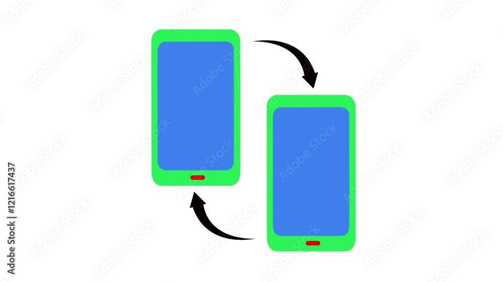 Poster animation of smartphone mockup with alpha channel with arrows animation background. 4k motion graphi