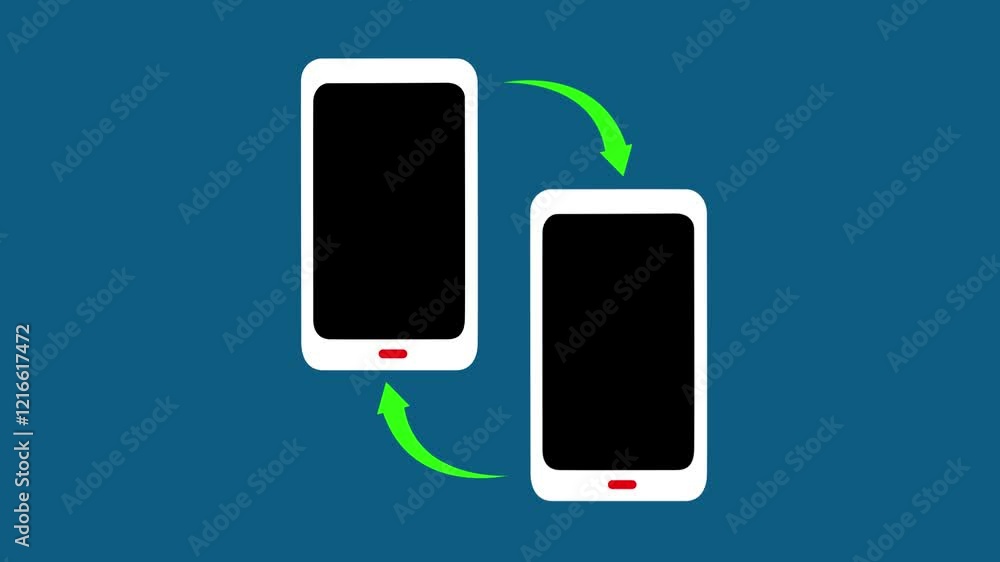 Poster animation of smartphone mockup with alpha channel with arrows animation background. 4k motion graphi