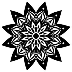Simple mandala silhouette vector Art design, Floral mandala Illustration, ornament, flower, design, outline, template, pattern, ethnic. mandala design for invitation card, coloring book.