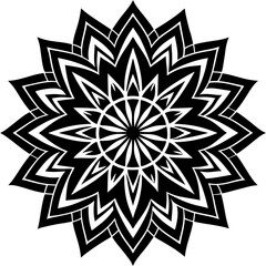 Simple mandala silhouette vector Art design, Floral mandala Illustration, ornament, flower, design, outline, template, pattern, ethnic. mandala design for invitation card, coloring book.