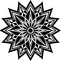 Simple mandala silhouette vector Art design, Floral mandala Illustration, ornament, flower, design, outline, template, pattern, ethnic. mandala design for invitation card, coloring book.