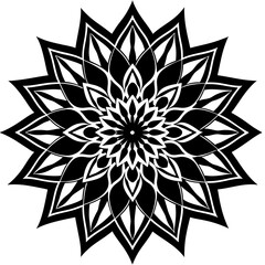 Simple mandala silhouette vector Art design, Floral mandala Illustration, ornament, flower, design, outline, template, pattern, ethnic. mandala design for invitation card, coloring book.