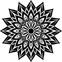 Simple mandala silhouette vector Art design, Floral mandala Illustration, ornament, flower, design, outline, template, pattern, ethnic. mandala design for invitation card, coloring book.