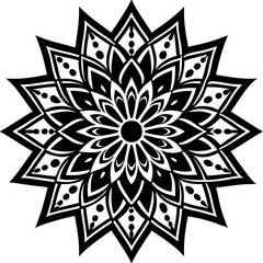 Simple mandala silhouette vector Art design, Floral mandala Illustration, ornament, flower, design, outline, template, pattern, ethnic. mandala design for invitation card, coloring book.