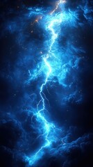 Fototapeta premium Abstract Cosmic Lightning Bolt in a Starry Nebula