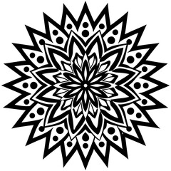 Simple mandala silhouette vector Art design, Floral mandala Illustration, ornament, flower, design, outline, template, pattern, ethnic. mandala design for invitation card, coloring book.