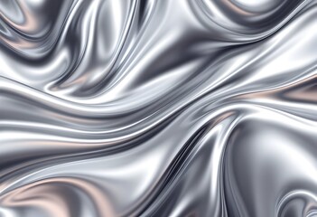 Silver Liquid Metal: Abstract Swirls and Fluid Elegance