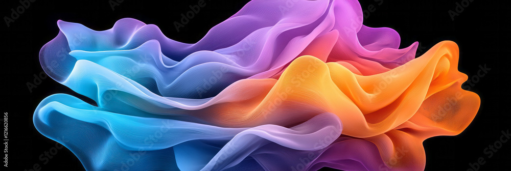 Poster an abstract digital artwork of tangled threads and knots, symbolizing the complexity and mental exha