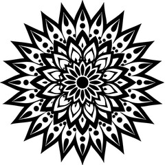 Simple mandala silhouette vector Art design, Floral mandala Illustration, ornament, flower, design, outline, template, pattern, ethnic. mandala design for invitation card, coloring book.