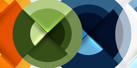 Obraz premium Techno circles and semi circles. Vector Illustration For Wallpaper, Banner, Background, Card, Book Illustration, landing page