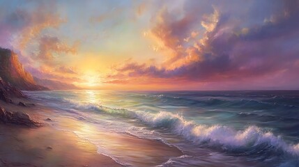 Fototapeta premium Sunset Over the Sea