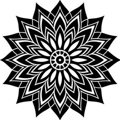 Simple mandala silhouette vector Art design, Floral mandala Illustration, ornament, flower, design, outline, template, pattern, ethnic. mandala design for invitation card, coloring book.