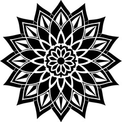 Simple mandala silhouette vector Art design, Floral mandala Illustration, ornament, flower, design, outline, template, pattern, ethnic. mandala design for invitation card, coloring book.