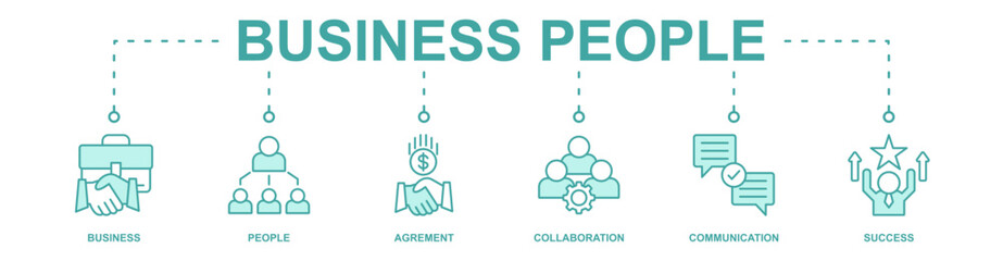 Business People banner web icon vector illustration concept with icon of business, people, agrement, collaboration, communication, success