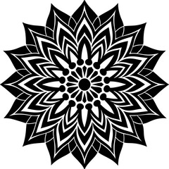 Simple mandala silhouette vector Art design, Floral mandala Illustration, ornament, flower, design, outline, template, pattern, ethnic. mandala design for invitation card, coloring book.