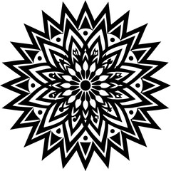 Simple mandala silhouette vector Art design, Floral mandala Illustration, ornament, flower, design, outline, template, pattern, ethnic. mandala design for invitation card, coloring book.