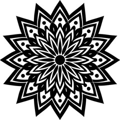 Simple mandala silhouette vector Art design, Floral mandala Illustration, ornament, flower, design, outline, template, pattern, ethnic. mandala design for invitation card, coloring book.