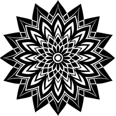 Simple mandala silhouette vector Art design, Floral mandala Illustration, ornament, flower, design, outline, template, pattern, ethnic. mandala design for invitation card, coloring book.