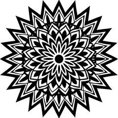 Simple mandala silhouette vector Art design, Floral mandala Illustration, ornament, flower, design, outline, template, pattern, ethnic. mandala design for invitation card, coloring book.
