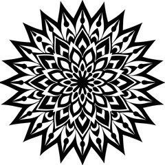 Simple mandala silhouette vector Art design, Floral mandala Illustration, ornament, flower, design, outline, template, pattern, ethnic. mandala design for invitation card, coloring book.