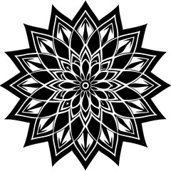 Simple mandala silhouette vector Art design, Floral mandala Illustration, ornament, flower, design, outline, template, pattern, ethnic. mandala design for invitation card, coloring book.