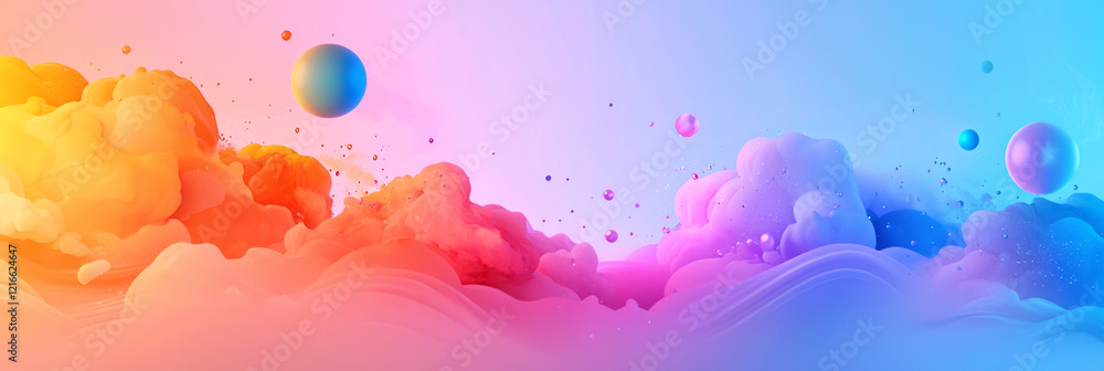 Poster a vibrant illustration of a multiverse concept where different parallel worlds represent various pos