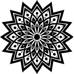 Simple mandala silhouette vector Art design, Floral mandala Illustration, ornament, flower, design, outline, template, pattern, ethnic. mandala design for invitation card, coloring book.