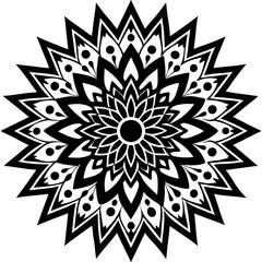 Simple mandala silhouette vector Art design, Floral mandala Illustration, ornament, flower, design, outline, template, pattern, ethnic. mandala design for invitation card, coloring book.