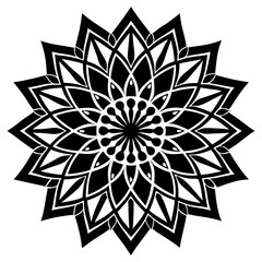 Simple mandala silhouette vector Art design, Floral mandala Illustration, ornament, flower, design, outline, template, pattern, ethnic. mandala design for invitation card, coloring book.