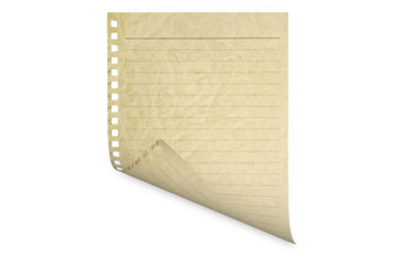 a isolated curled  sheet of paper