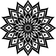 Simple mandala silhouette vector Art design, Floral mandala Illustration, ornament, flower, design, outline, template, pattern, ethnic. mandala design for invitation card, coloring book.