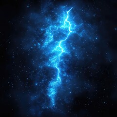 Fototapeta premium Abstract Cosmic Lightning Bolt Across Starry Night Sky