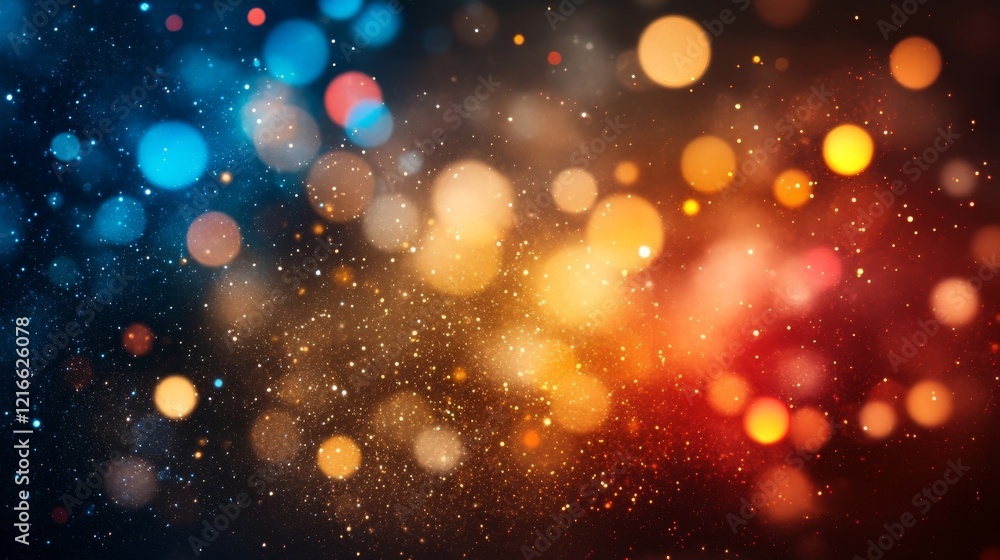 Poster abstract festive background with sparkling lights and bokeh effect