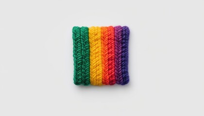 Colorful set of braided rope bands arranged neatly, showcasing vibrant hues against a clean background