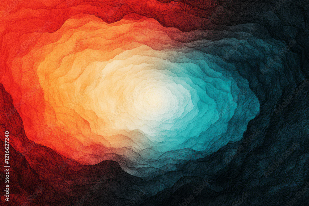 Poster a creative illustration of a slow spiral galaxy, representing the vastness and gradual unfolding of 