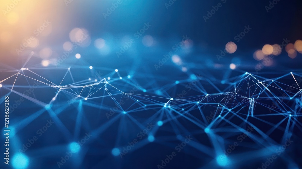 Poster abstract network connection: digital data flow visualization