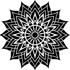 Simple mandala silhouette vector Art design, Floral mandala Illustration, ornament, flower, design, outline, template, pattern, ethnic. mandala design for invitation card, coloring book.
