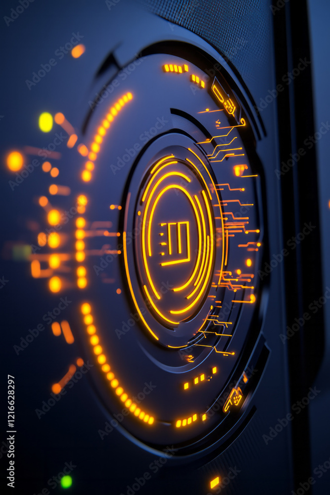 Poster a high-resolution image of a secure payment terminal with encryption symbols, showcasing the preserv