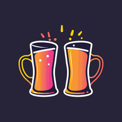 elegant illustration of glass of beer