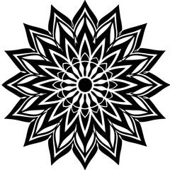 Simple mandala silhouette vector Art design, Floral mandala Illustration, ornament, flower, design, outline, template, pattern, ethnic. mandala design for invitation card, coloring book.