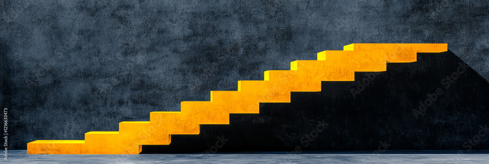 Poster a detailed illustration of a staircase that seems to defy gravity, continuously ascending without an