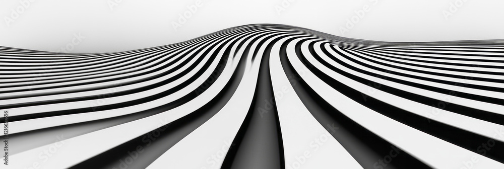 Poster a minimalist image of a grid that distorts and warps at the center, creating a visual illusion of be